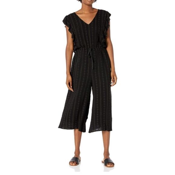 Jack by BB Dakota Embroidered Cropped Jumpsuit Sz M - Picture 1 of 9